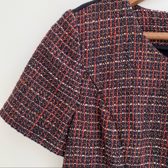 Stitch Fix 41 Hawthorn Karius tweed navy blue Ponte knit top size medium - Picture 3 of 8